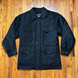 Vintage Black Quilted Pocket Chore Jacket